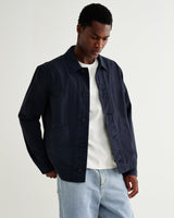 wax london men's Barton - Navy Organic Cotton Ripstop Jacket