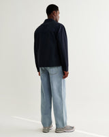 wax london men's Barton - Navy Organic Cotton Ripstop Jacket