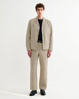wax london men's Bayham - Natural Linen-Cotton Relaxed Fit Trousers