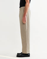wax london men's Bayham - Natural Linen-Cotton Relaxed Fit Trousers