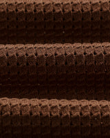 wax london men's Belle - Dark Brown Tipped Pointelle Polo Shirt