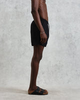 wax london men's Brockwell - Black Logo Swim Shorts