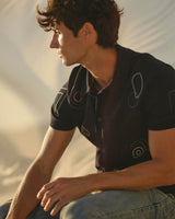 Tellaro - Navy And Multicolour Shapes Embroidered Shirt