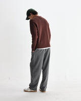 wax london men's Carter - Brown Open Collar Milano Knit Polo