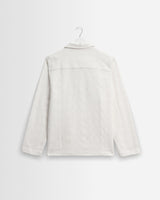 wax london men's Corey - Off White Dobby Check Cotton Shirt