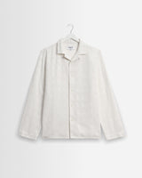 wax london men's Corey - Off White Dobby Check Cotton Shirt