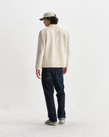 wax london men's Corey - Stone Seersucker Corduroy Shirt