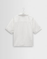 wax london men's Curzon - Off White Lyocell Twill Short-Sleeve Shirt
