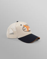 wax london Dale - Ecru And Navy Cherub Trucker Cap