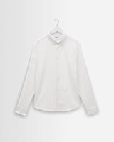 wax london men's Dartford - White Dobby Stripe Organic Cotton Shirt