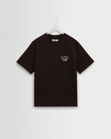 wax london men's Dean - Brown And Off-White Globe Graphic Cotton T-Shirt