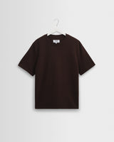 wax london men's Dean - Dark Brown Textured Organic Cotton T-Shirt