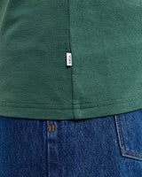 wax london men's Dean - Dark Green Textured Organic Cotton T-Shirt