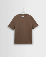 wax london men's Dean - Dusty Brown Textured Organic Cotton T-Shirt