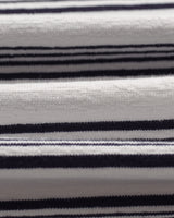 wax london men's Dean - Ecru And Navy Textured Stripe Organic Cotton T-Shirt