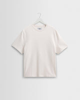 wax london men's Dean - Ecru Textured Organic Cotton T-Shirt
