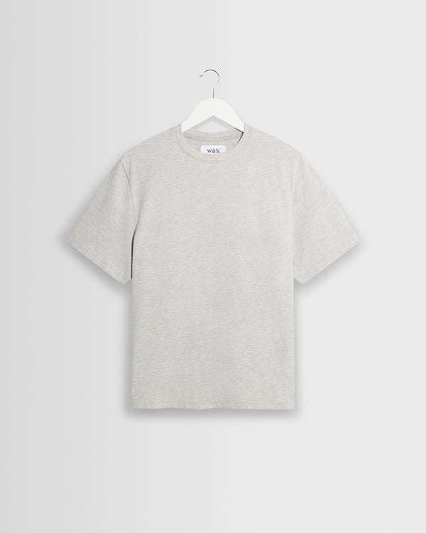 wax london men's Dean - Grey Marl Textured Organic Cotton T-Shirt