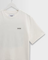 wax london men's Dean - Off-White And Charcoal 90s Doodle Graphic Cotton T-Shirt