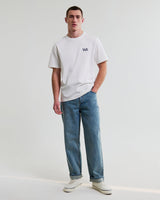 wax london men's Dean - Off White Geometric Repeat T-Shirt