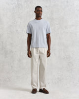 wax london men's Dean - Pale Blue Textured Organic Cotton T-Shirt