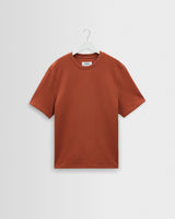 wax london men's Dean - Rust Textured Organic Cotton T-Shirt