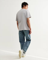 wax london men's Dean - Soft Grey Textured Organic Cotton T-Shirt