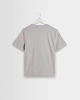 wax london men's Dean - Soft Grey Textured Organic Cotton T-Shirt