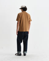 wax london men's Dean - Tan Textured Organic Cotton T-Shirt