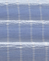wax london men's Didcot - Blue And Ecru Seersucker Stripe Short-Sleeve Shirt