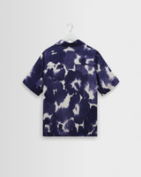 wax london men's Didcot - Blue And White Floral Viscose Short-Sleeve Shirt
