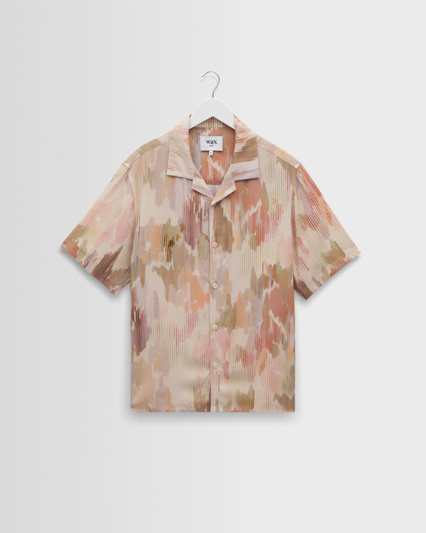 wax london men's Didcot - Pastel And Multicolour Floral Short-Sleeve Shirt