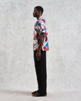 wax london Didcot - Red And Blue Scribble Print Short-Sleeve Shirt