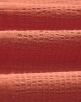 wax london men's Didcot - Rust Double-Weave Seersucker Short-Sleeve Shirt