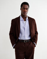 wax london men's Fintry - Merlot Linen Single-Breasted Blazer