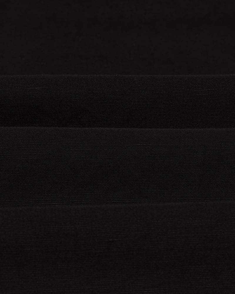 wax london Glencoe - Black Slub Weave Trousers