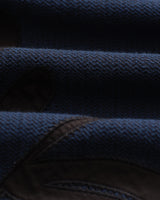 wax london men's Halcomb - Navy Herringbone Cotton Applique Shirt