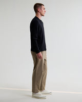 wax london men's Halton - Black Waffle Long-Sleeve Henley T-Shirt