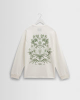 wax london men's Hayden - White And Green Botanical Graphic Cotton T-Shirt
