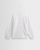 wax london men's Hayden - White Textured Organic Cotton Long Sleeve T-Shirt