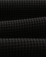 wax london men's Hays - Black Structured Waffle Overshirt