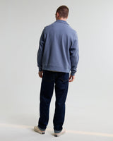 wax london men's Hays - Mid Blue Structured Waffle Overshirt