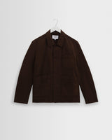 wax london men's Healey - Brown Organic Cotton Chore Jacket