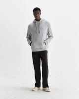 wax london men's Hoxton - Heather Grey Brushed Organic Cotton Hoodie