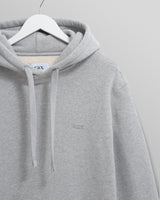 wax london men's Hoxton - Heather Grey Brushed Organic Cotton Hoodie
