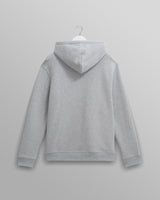 wax london men's Hoxton - Heather Grey Brushed Organic Cotton Hoodie