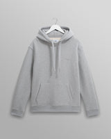 wax london men's Hoxton - Heather Grey Brushed Organic Cotton Hoodie