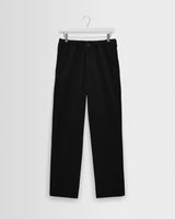 wax london men's Hyde - Black Organic Cotton Twill Straight Fit Trousers