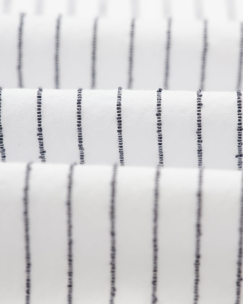 wax london Kew - White Stripe Cotton-Poplin Short-Sleeve Shirt