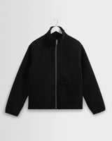 wax london men's Killick - Black Reversible Corduroy Borg Jacket