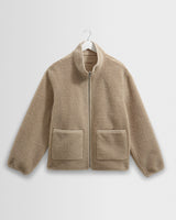 wax london men's Killick - Natural Reversible Corduroy Borg Jacket